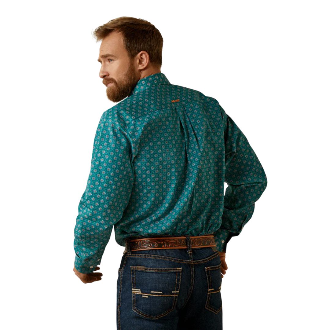 Ariat Men’s Casual Classic Fit Button Turquoise Shirt