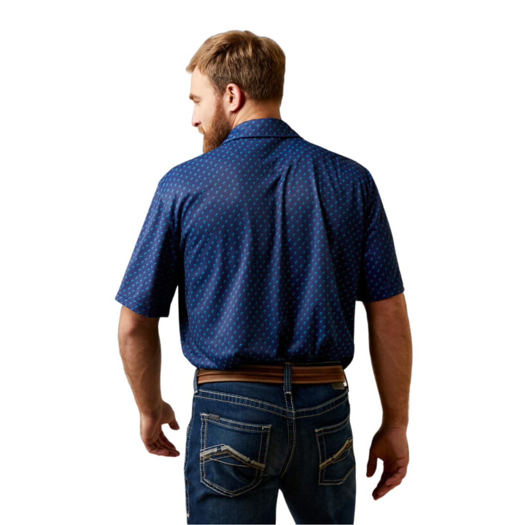 Ariat Men's All Over Print Blue Shirt