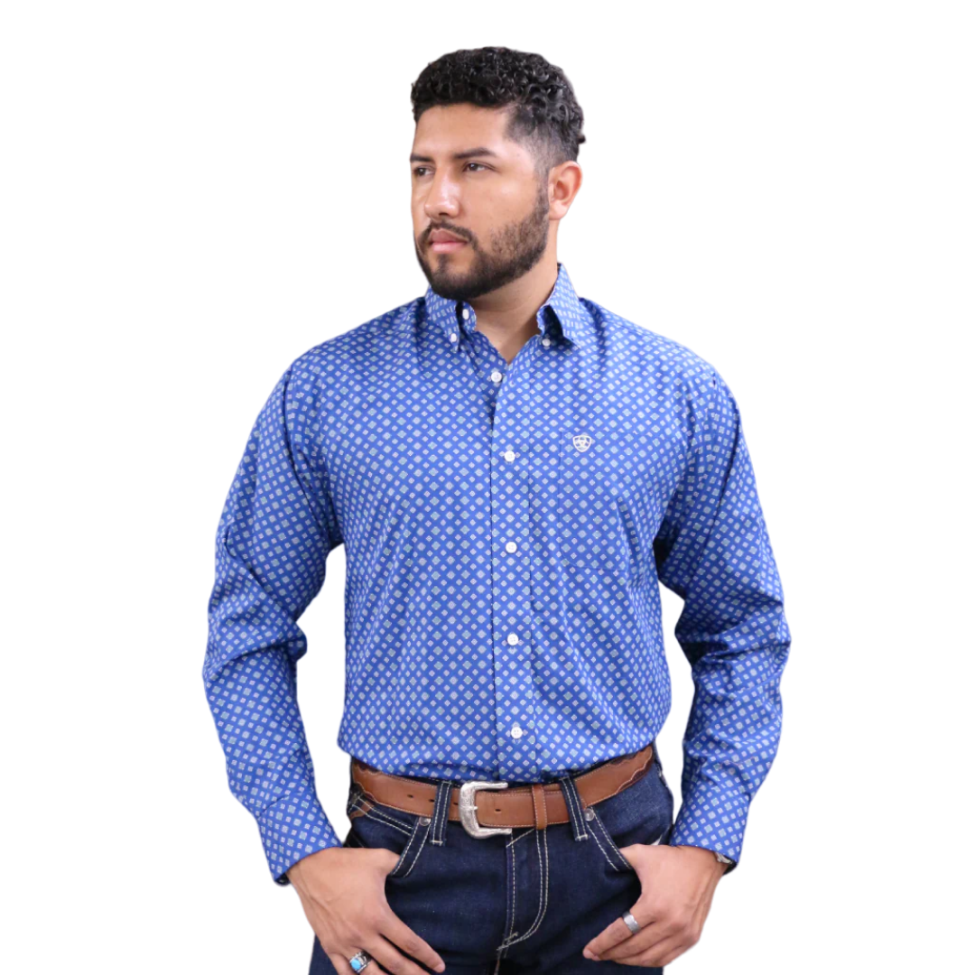 Ariat Men's Wrinkle Free Blue Shirt