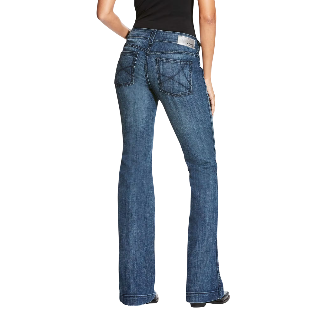 Ariat Women's Trouser Mid Rise Stretch Blue Jean