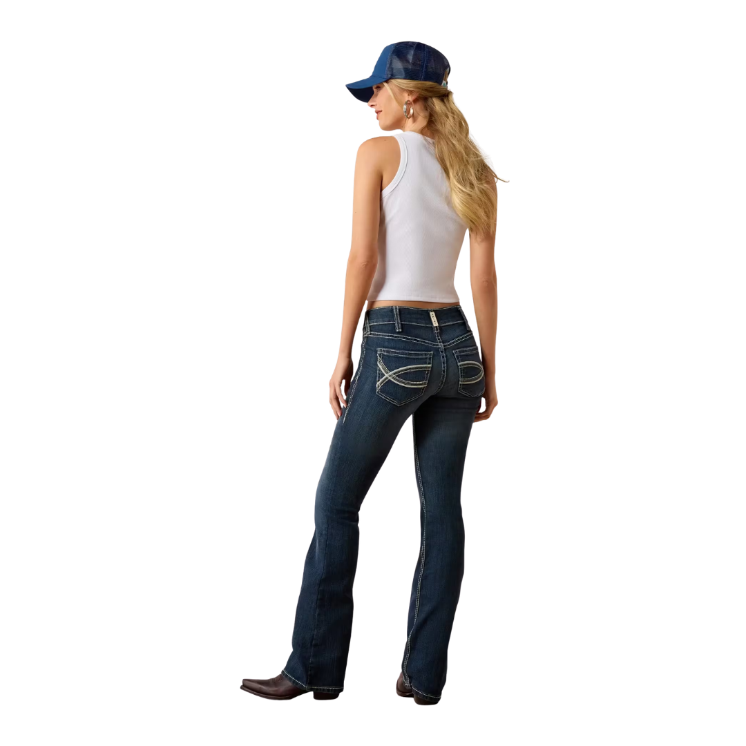 Ariat Women's Real Mid Rise Arrow Fit Blue Jeans