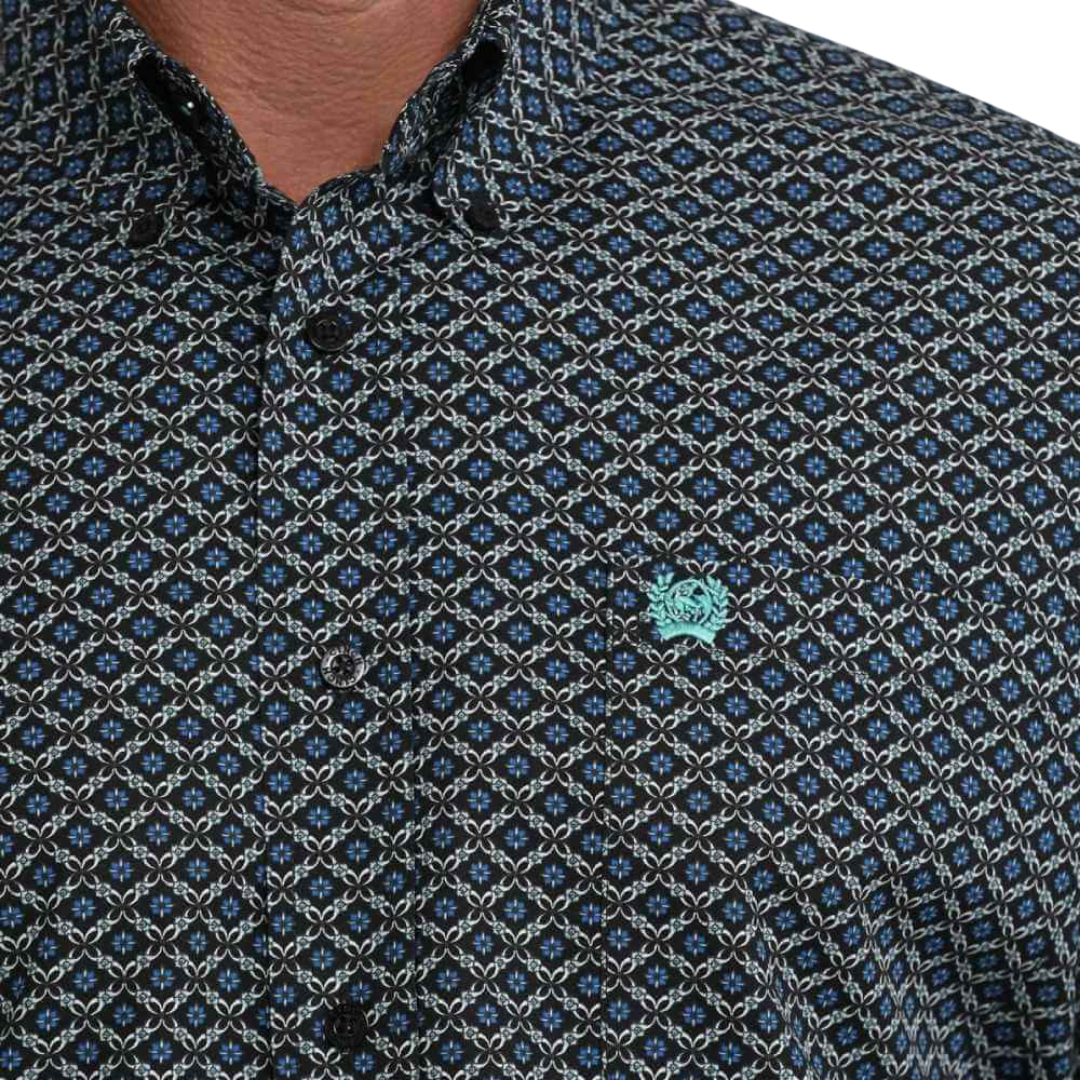 Cinch Men's Long Sleeve Print Black Shirt