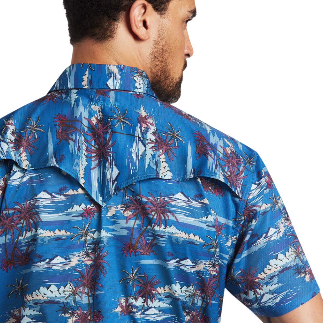 Ariat Men's Venttek Western Fitted Blue Shirt