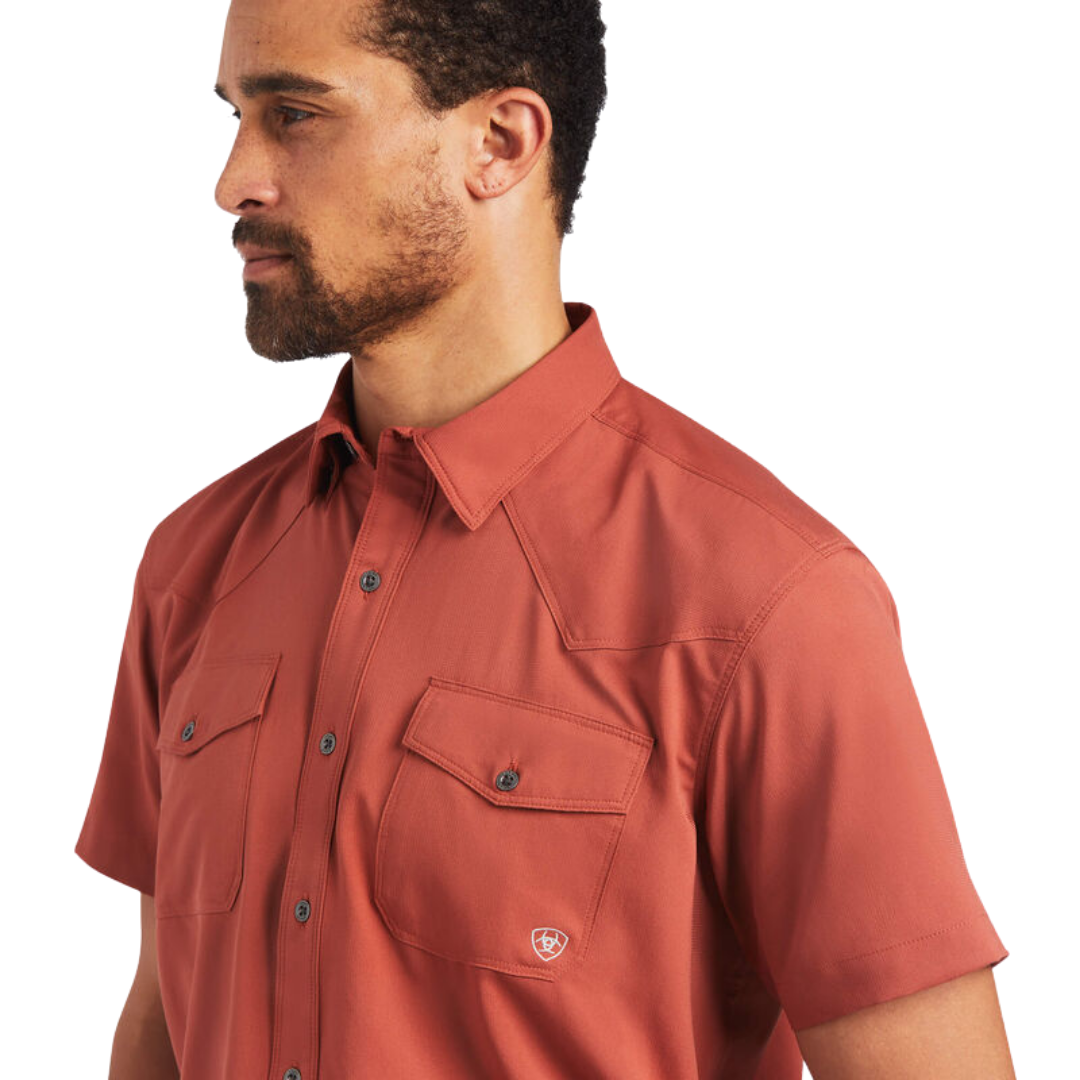 Ariat Men's Venttek Western Orange Shirt