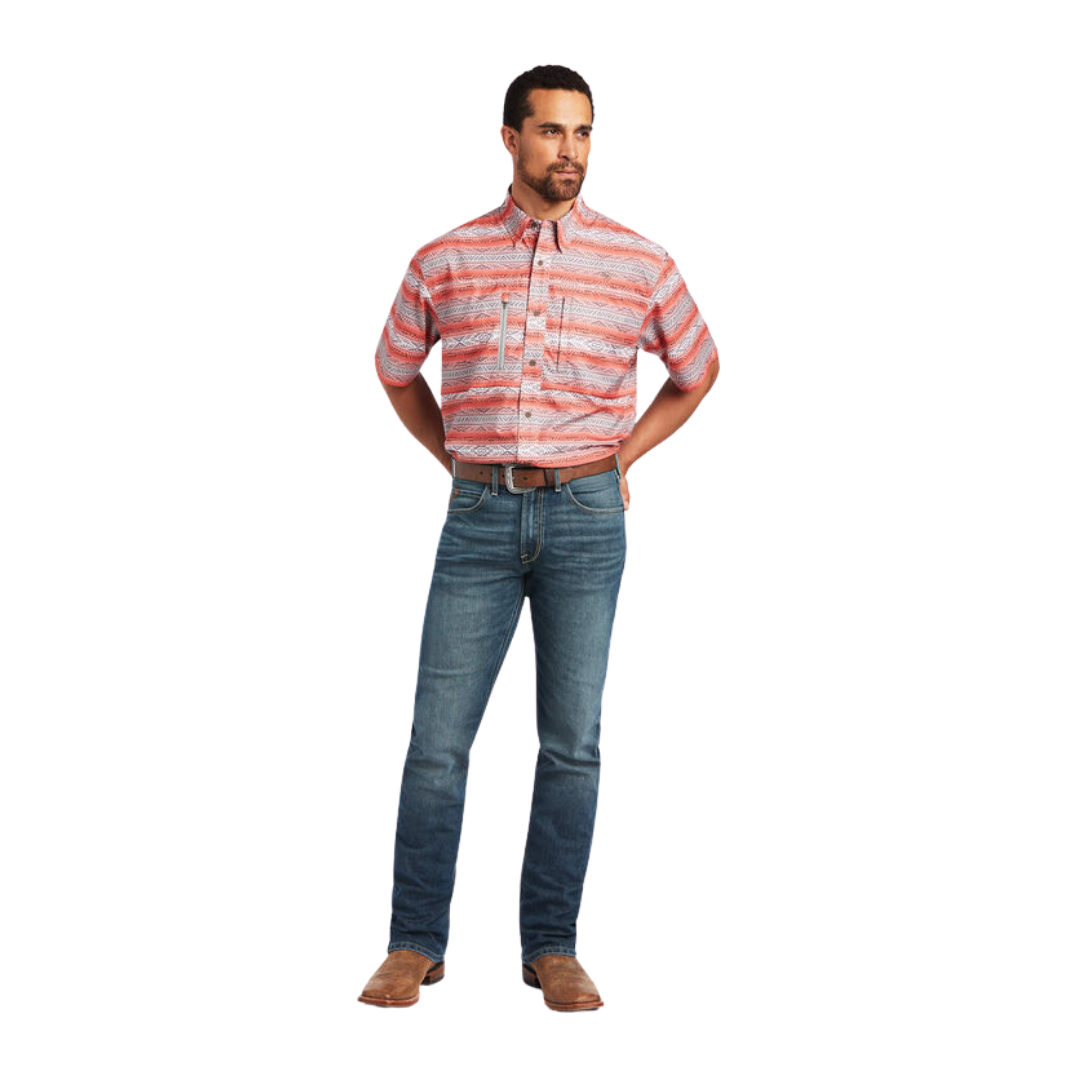 Ariat Men's Venttek Classic Fit Ombre Orange Shirt