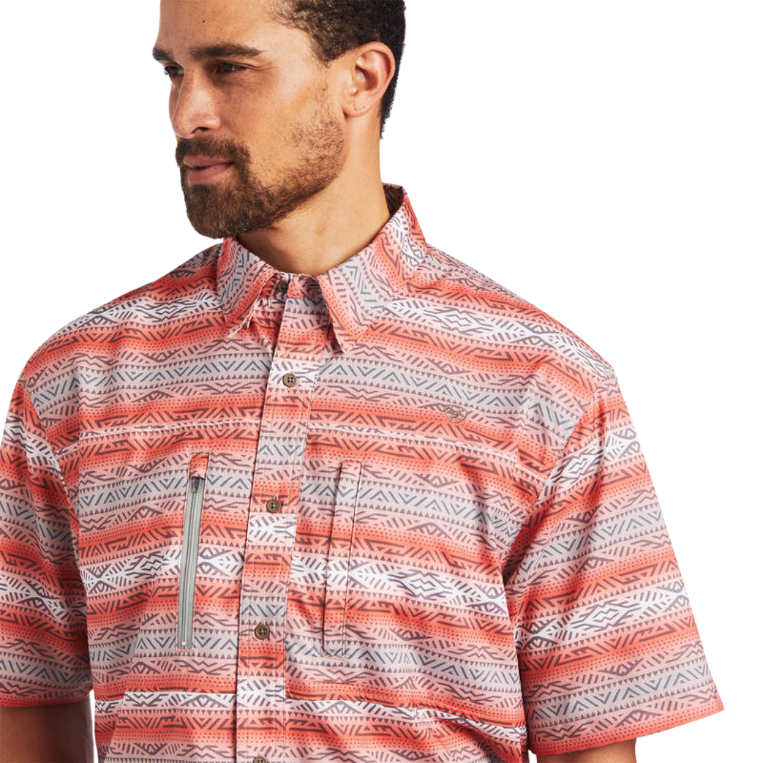 Ariat Men's Venttek Classic Fit Ombre Orange Shirt