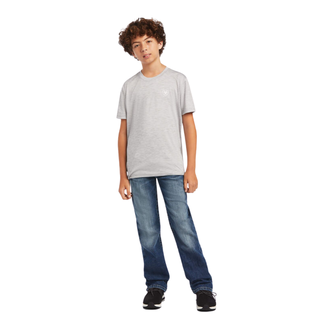 Ariat Youth Boy's Charger Patriotic Grey Shirt