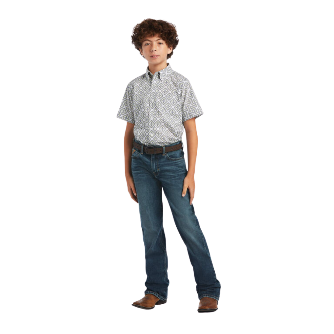 Ariat Youth Boy's Baylor Classic Grey Shirt