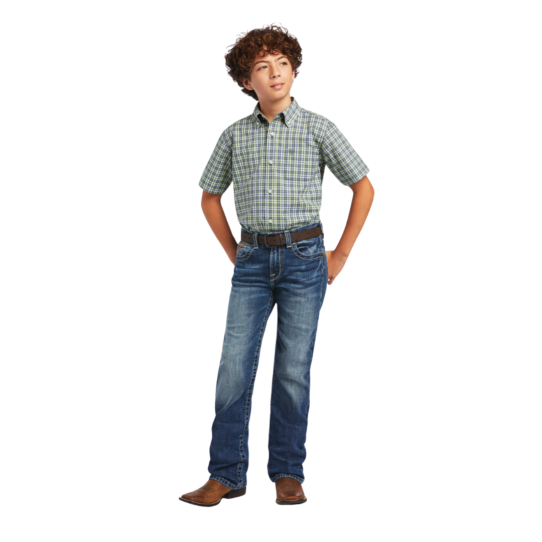 Ariat Youth Boy's Pro Series Barrett Green Shirt