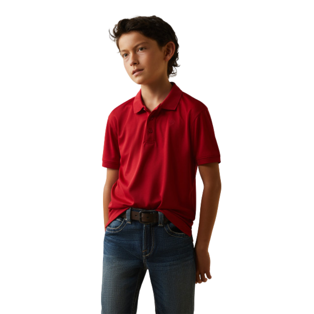 Ariat Youth Boy's Tek Red Scooter Shirt