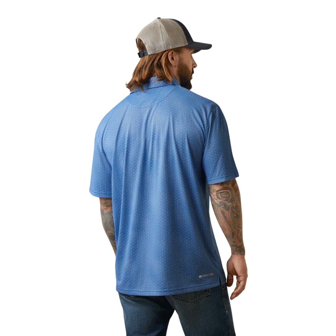 Ariat Men's Allover Cobalt Blue Polo Shirt
