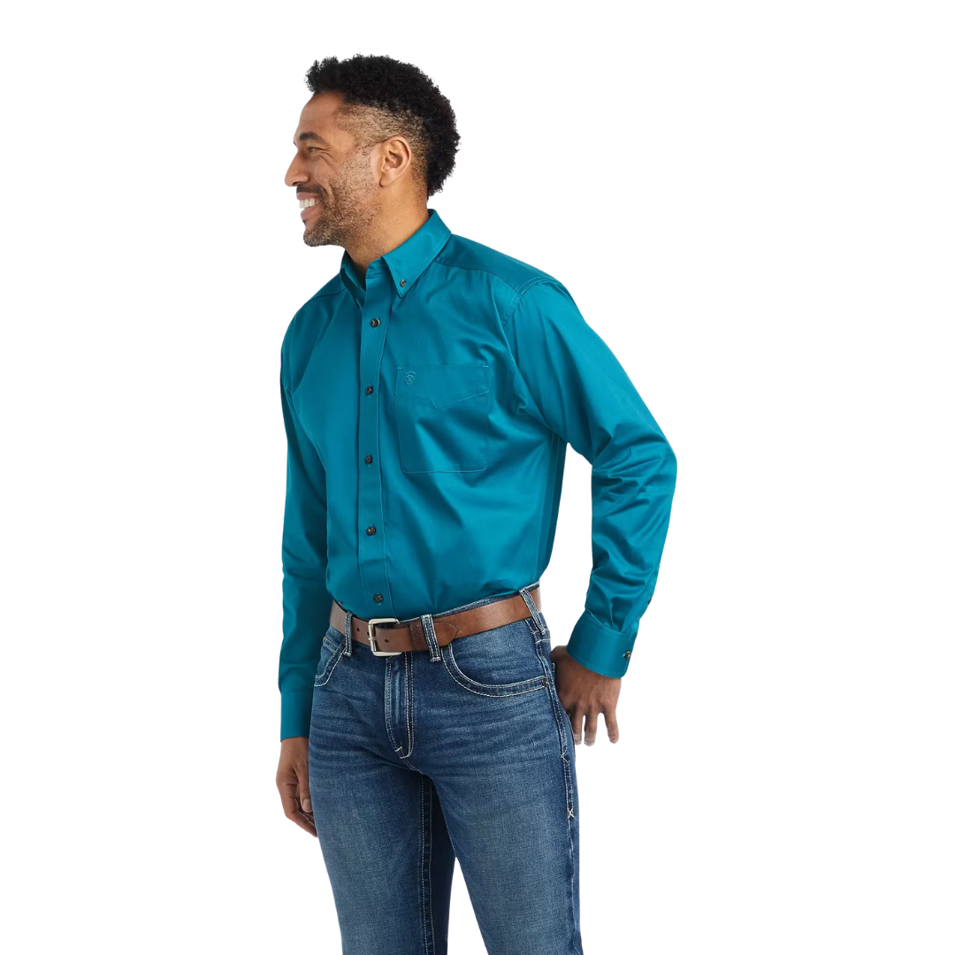 Ariat Men's Solid Twill Classic Turquoise Shirt