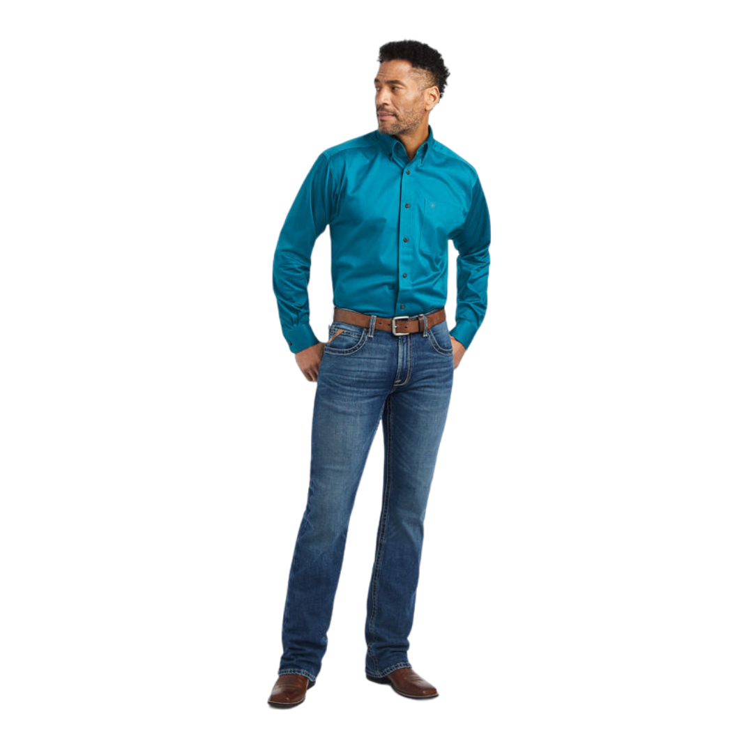 Ariat Men's Solid Twill Classic Turquoise Shirt