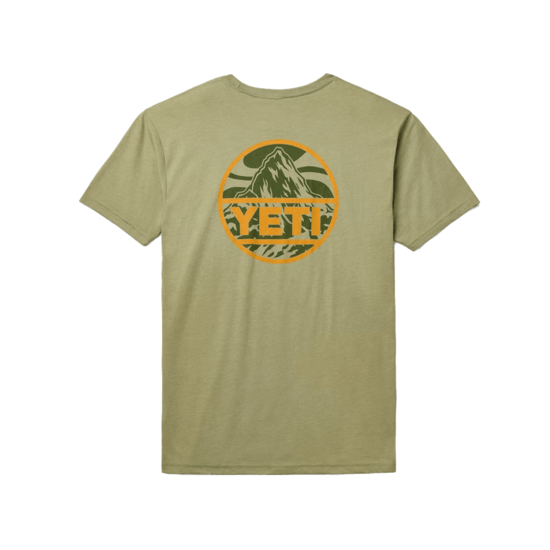 Yeti Men's Mountain Badge Short Sleeve Olive T-Shirt