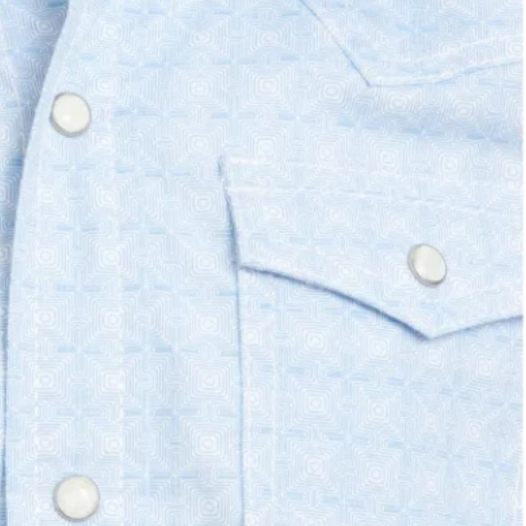 Wrangler Youth Boy's 20X Geo Light Blue Shirt
