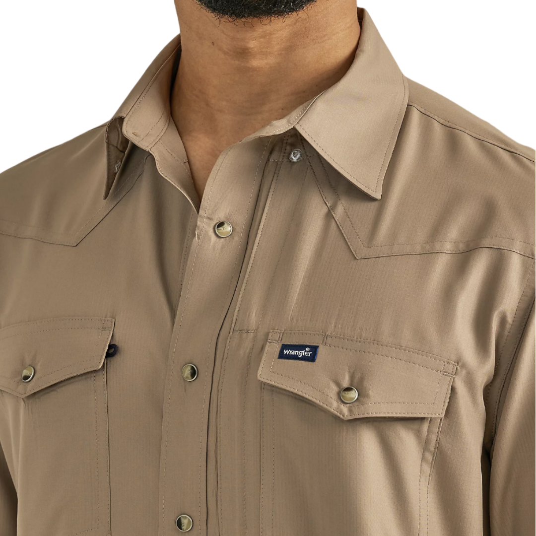 Wrangler Men's Performance Neutral Tan Shirt