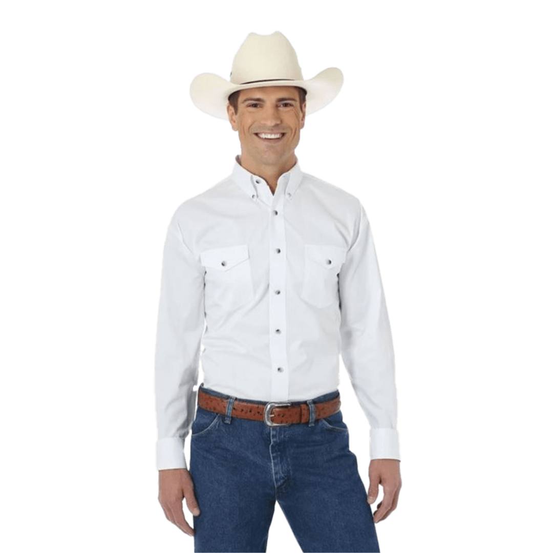 Wrangler Men's Painted Desert Basic Western White Shirt - Big & Tall