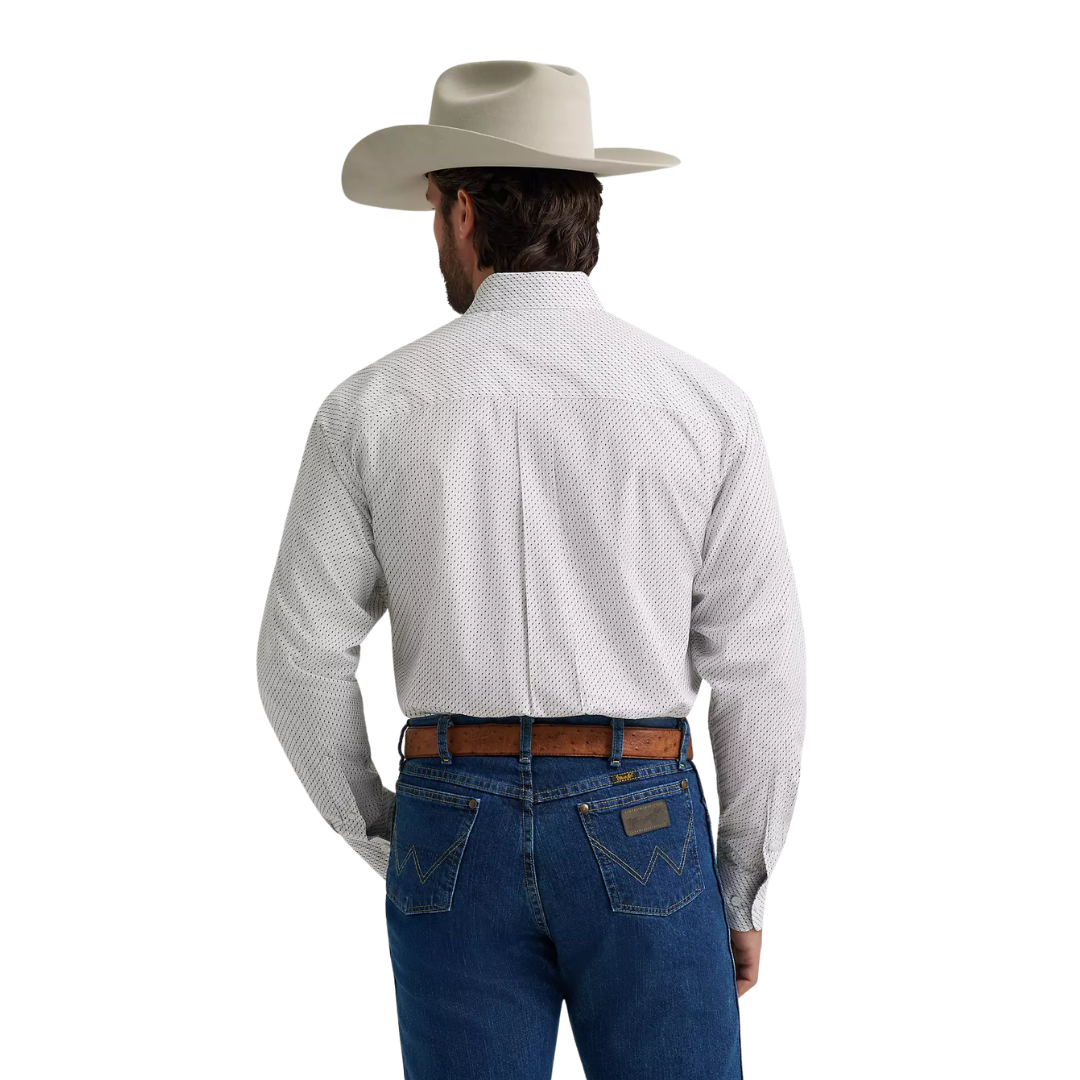 Wrangler Men's George Stait One Pocket White Shirt