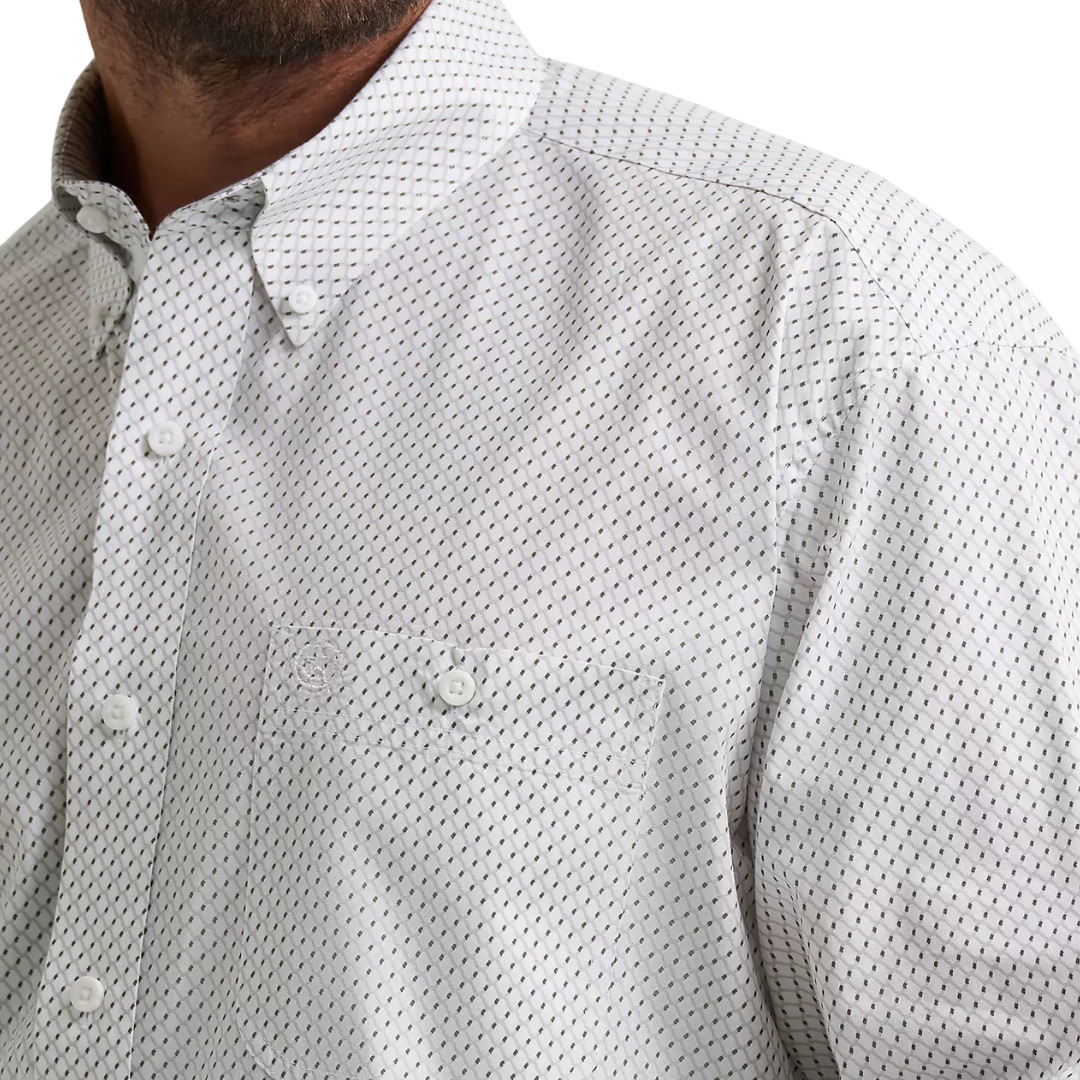 Wrangler Men's George Stait One Pocket White Shirt