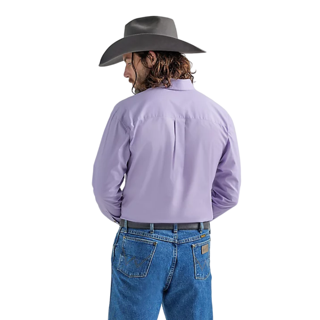 Wrangler Men's George Strait One Pocket Solid In Lilac Shirt