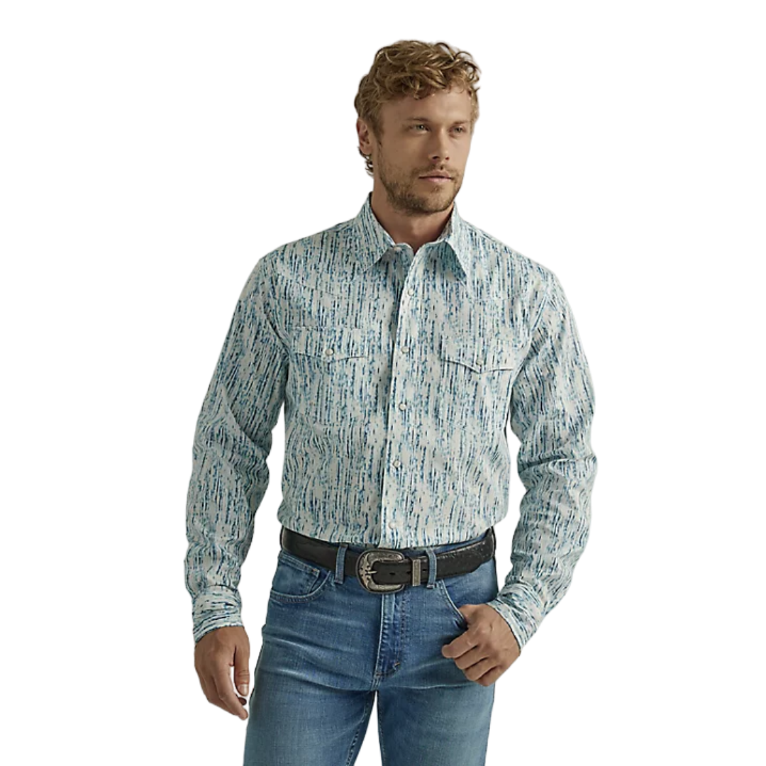 Wrangler Men's 20x Competition Advanced Comfort In Rainy Blue Shirt