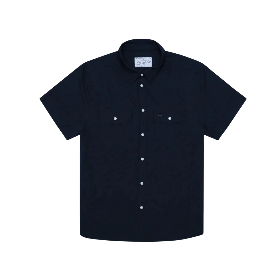 Burlebo Men's Performance Western Navy Shirt