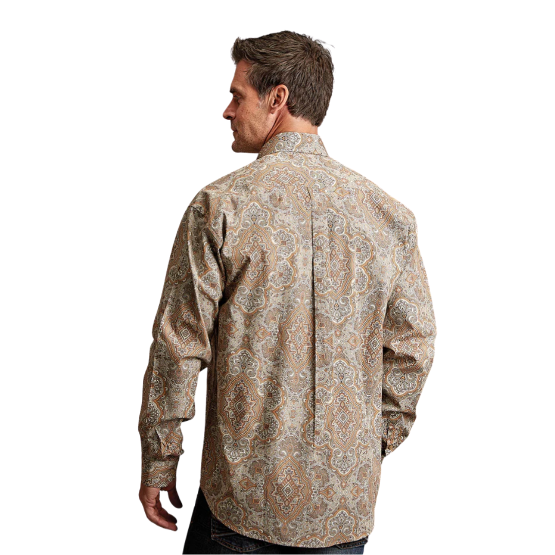 Stetson Men's Desert Paisley Western Light Brown Shirt