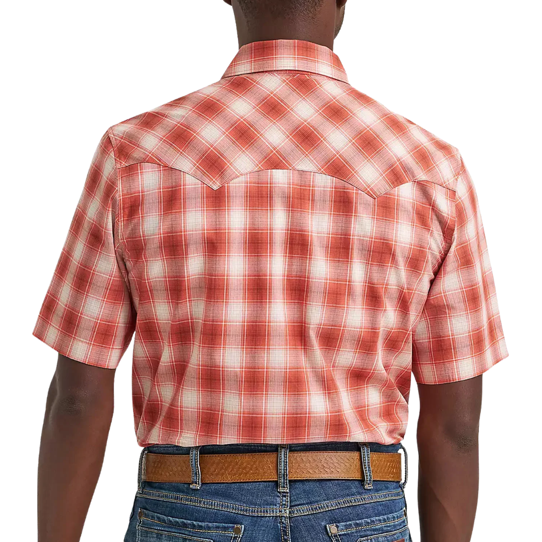 Wrangler Men's Retro Short Sleeve Red Shirt