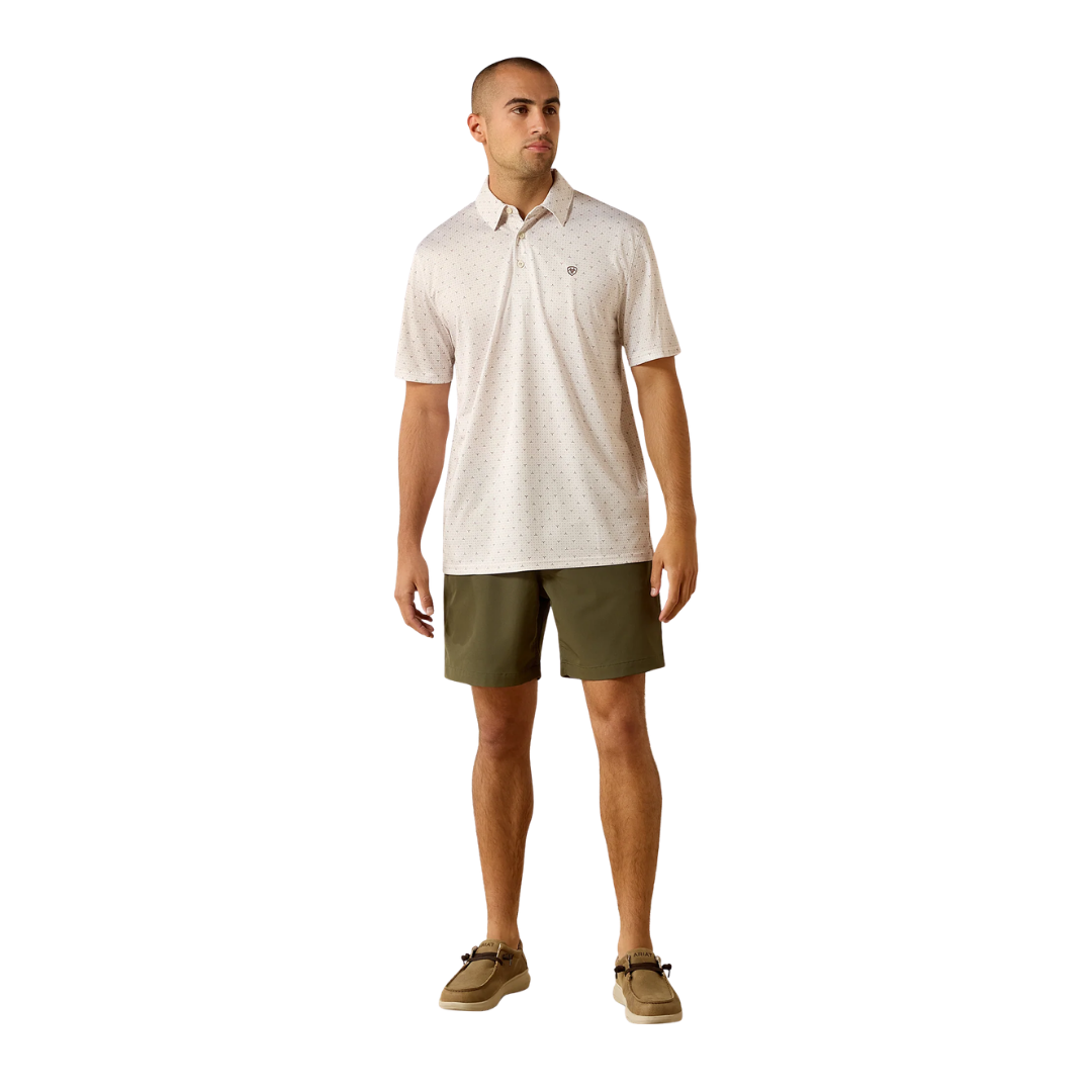 Ariat Men's All Over Print Moonbeam Steer Polo