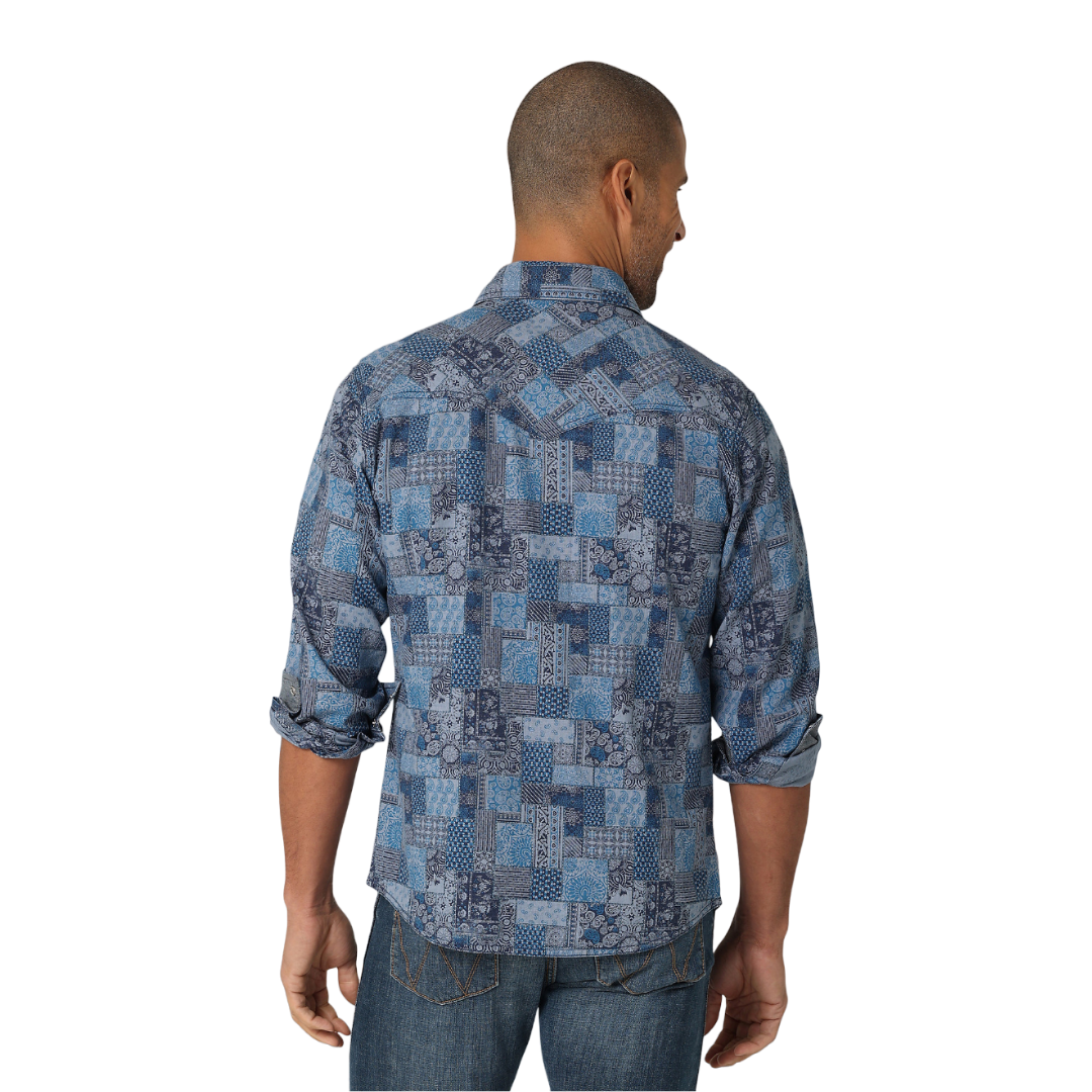 Wrangler Men's Retro Premium Patchwork Western Snap Shirt