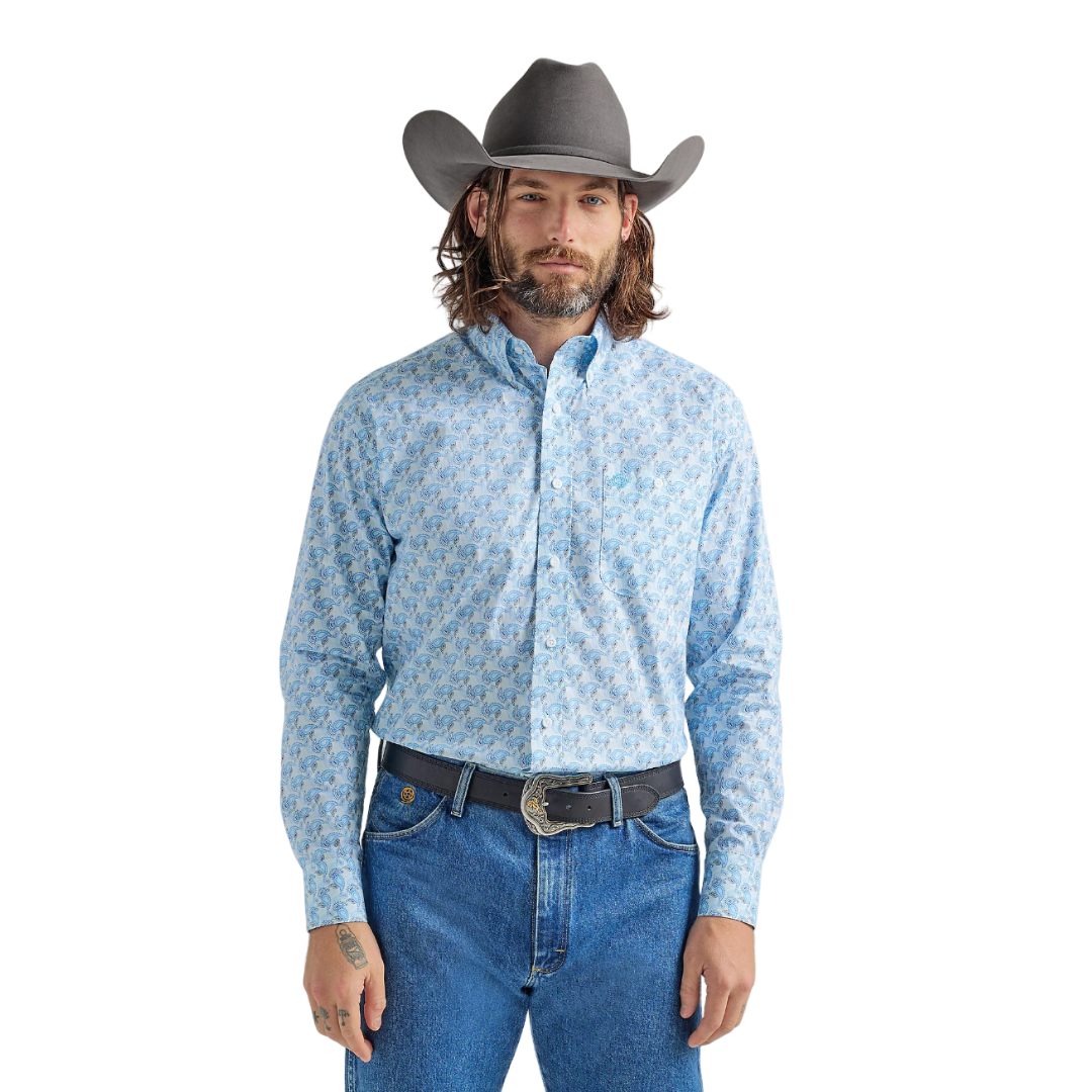 Wrangler Men's George Strait Blue Shirt