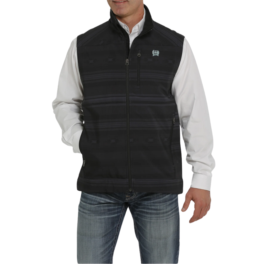 Wrangler Men's Black Aztec Printed Bonded Vest