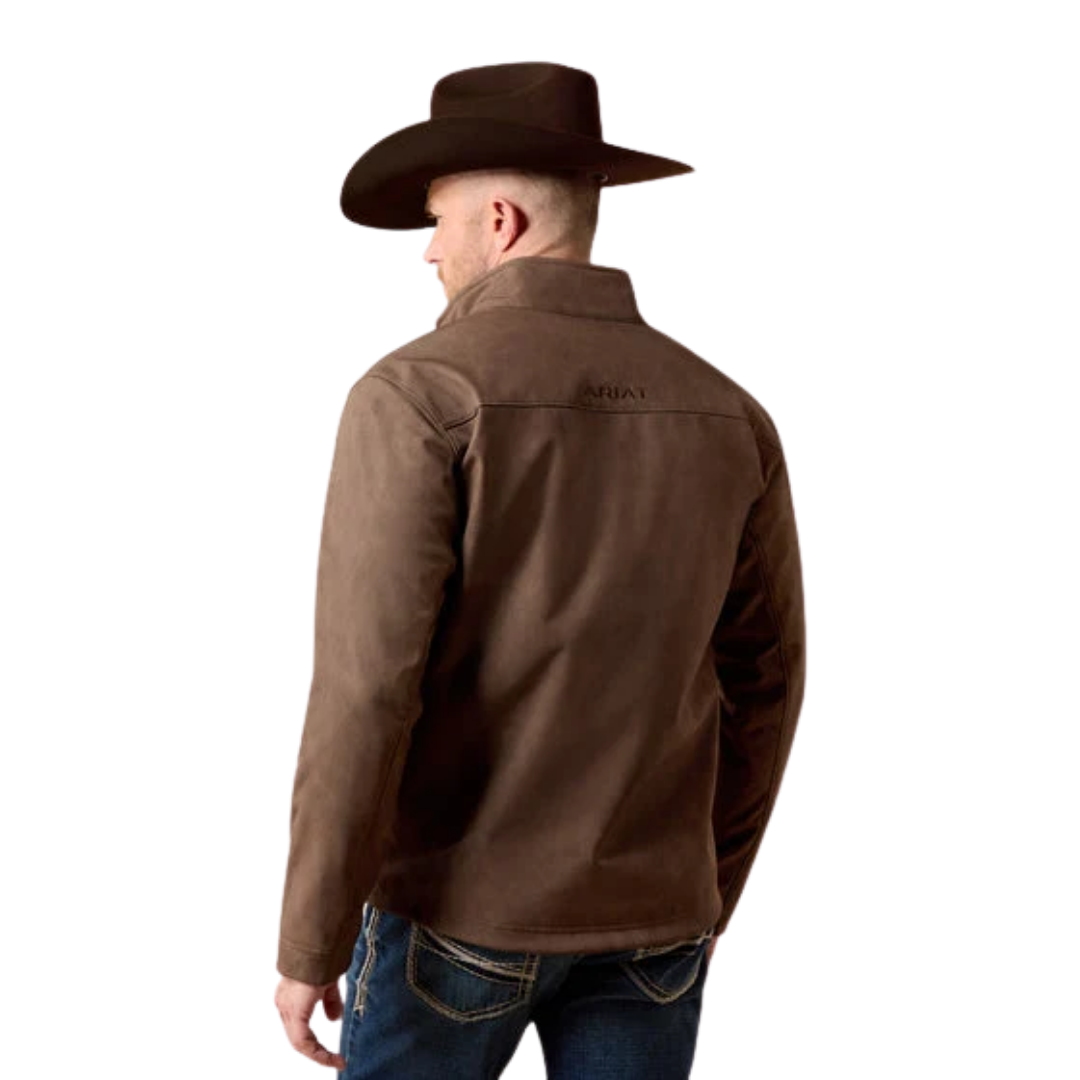 Ariat Men's Vernon Softshell Wren Faux Leather Print Jacket
