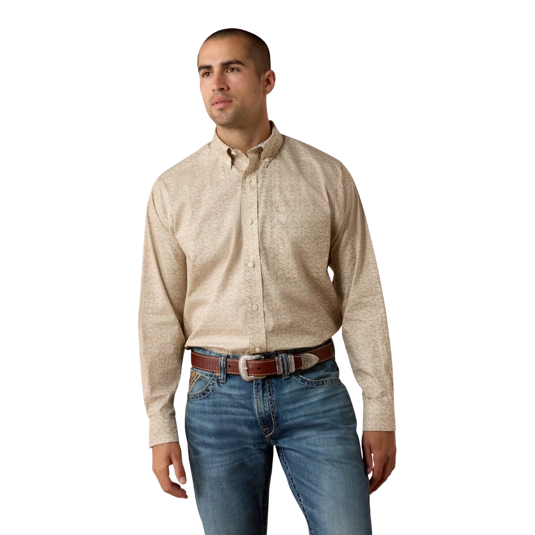 Ariat Men's Wrinkle Free Tan Shirt