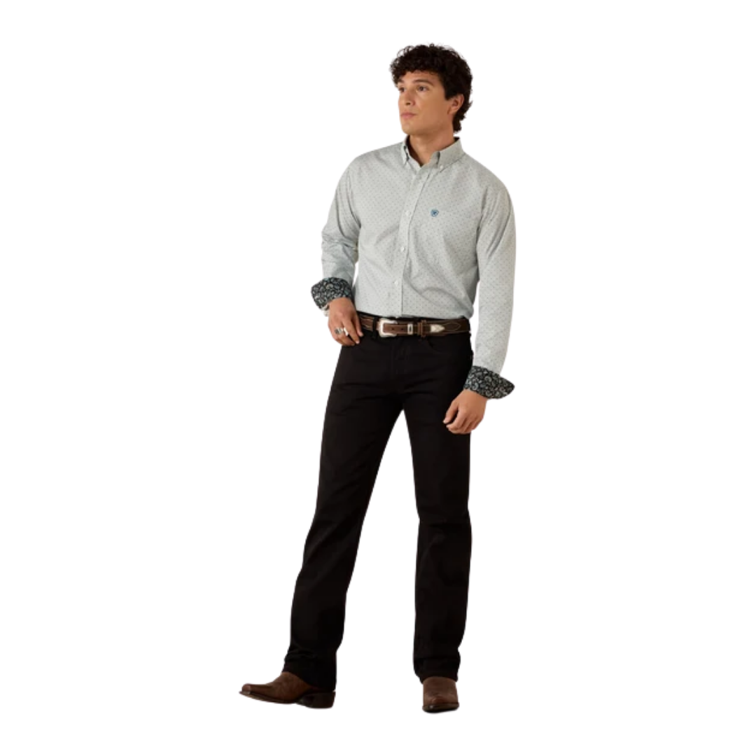 Ariat Men's Print Long Sleeve Blue Shirt