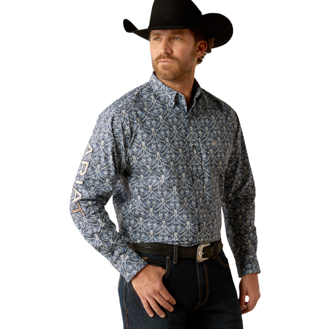 Ariat Men's Team Orlando Classic Fit Blue Shirt - Big