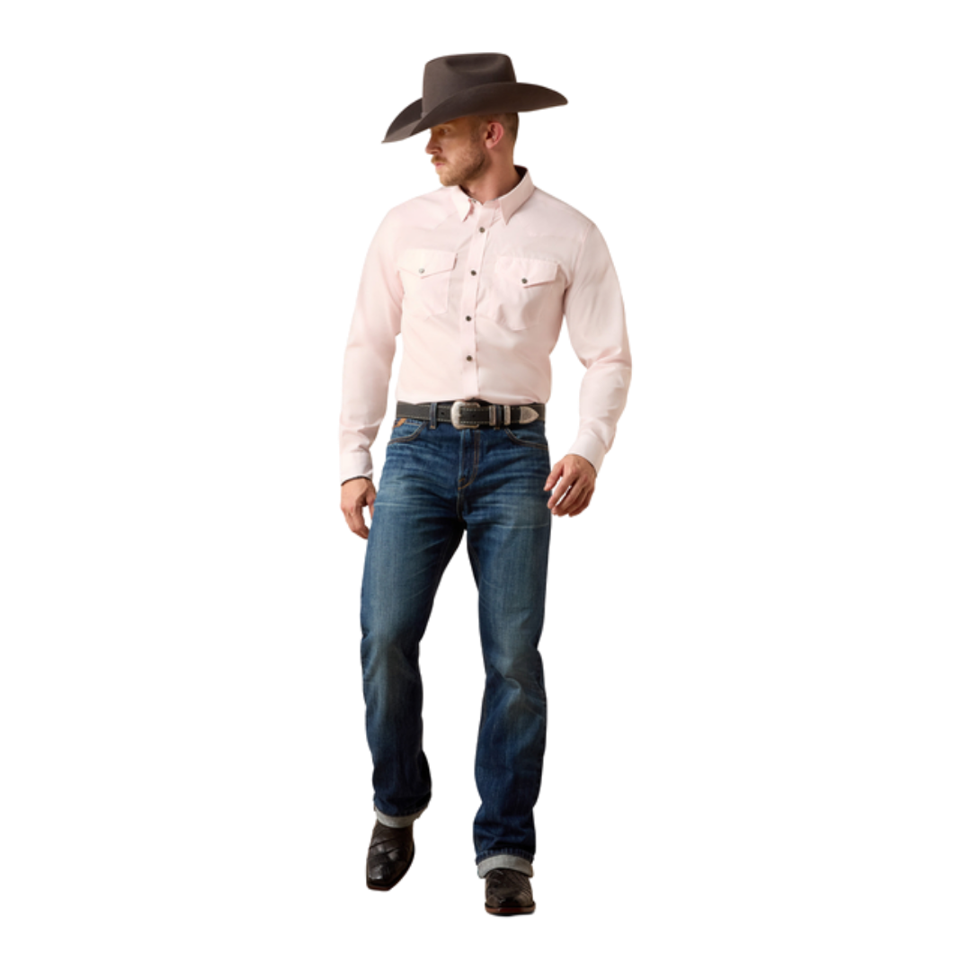 Ariat Men's Wrinkle Free Refined Barely Pink Shirt