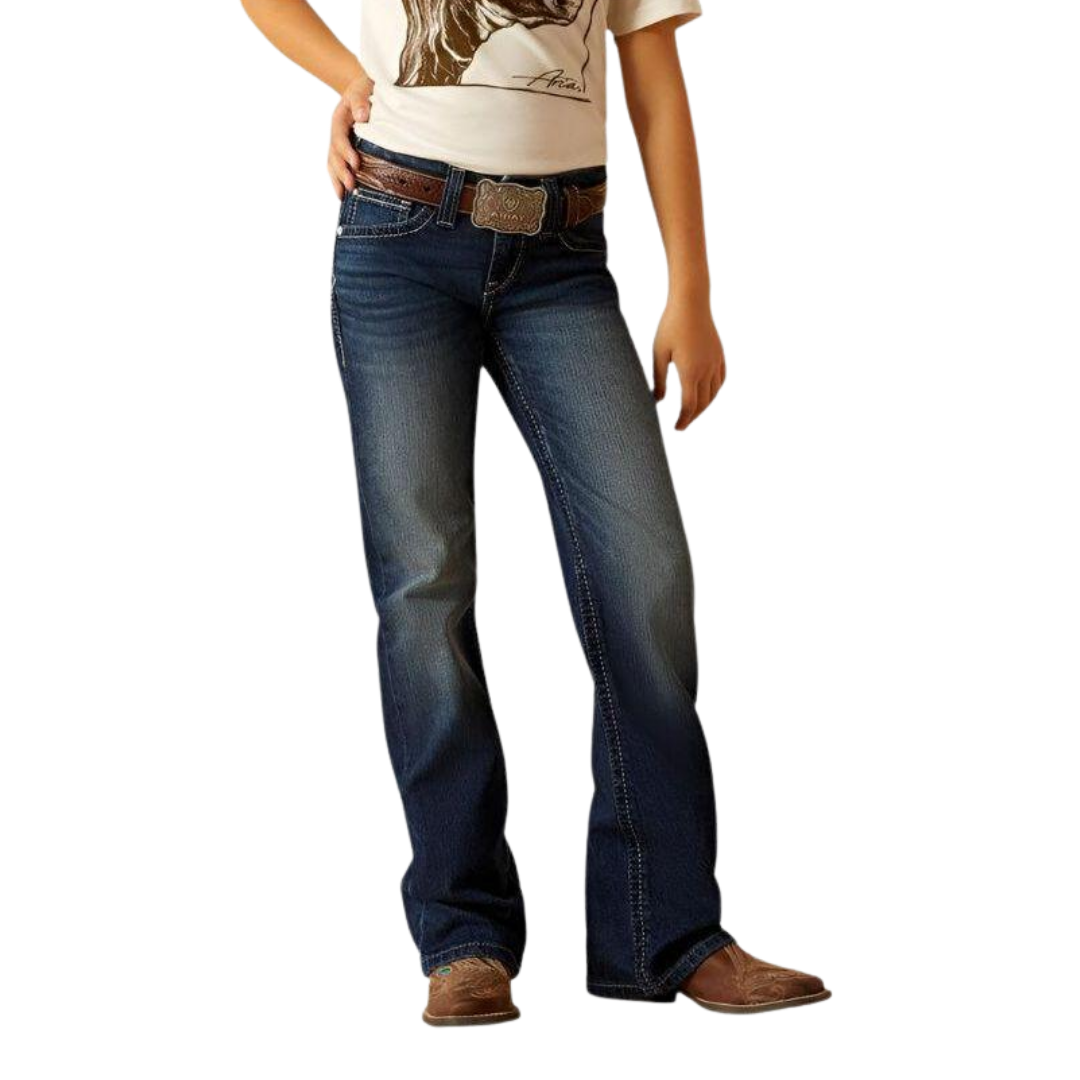 Ariat Youth Girl's Ariana Boot Cut Pacific Blue Jeans
