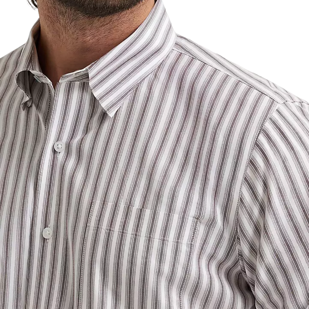 Wrangler Men's Cody Johnson Wine Stripes Shirt