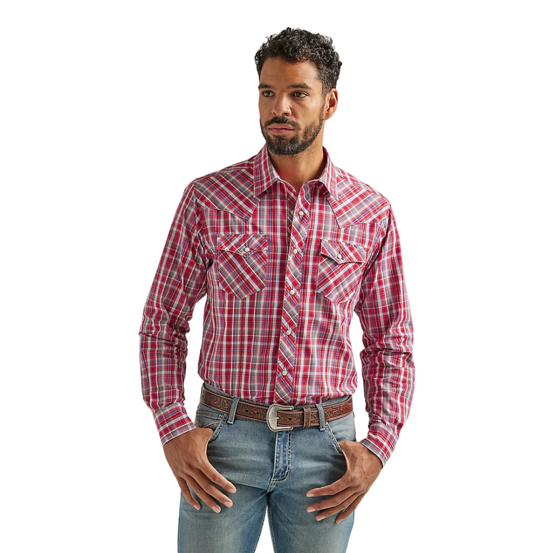 Wrangler Men's Wrinkle Resist Red Shirt