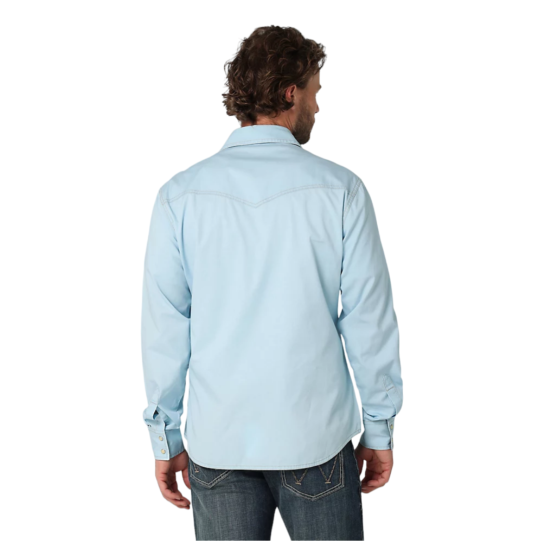 Wrangler Men's Retro Premium Contrast Blue Shirt
