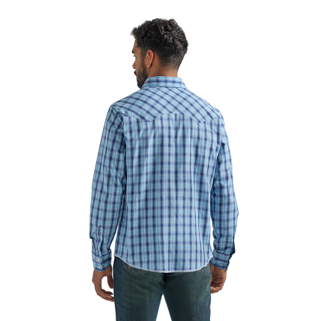 Wrangler Men's Plaid Navy Blue Shirt