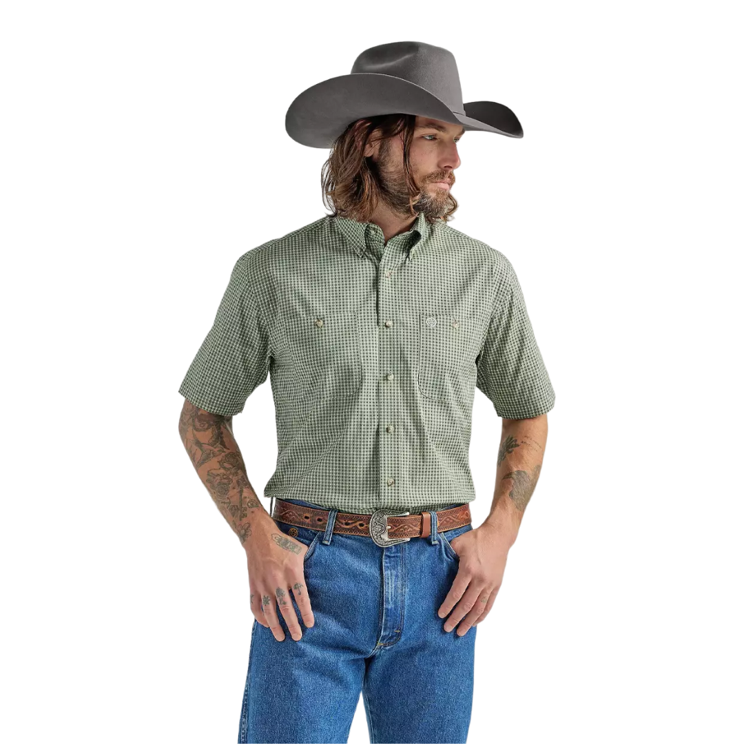 Wrangler George Strait Short Sleeve Green Shirt