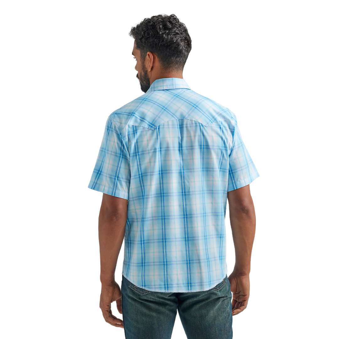 Men's Wrangler Fashion Snap Western Blue Shirt