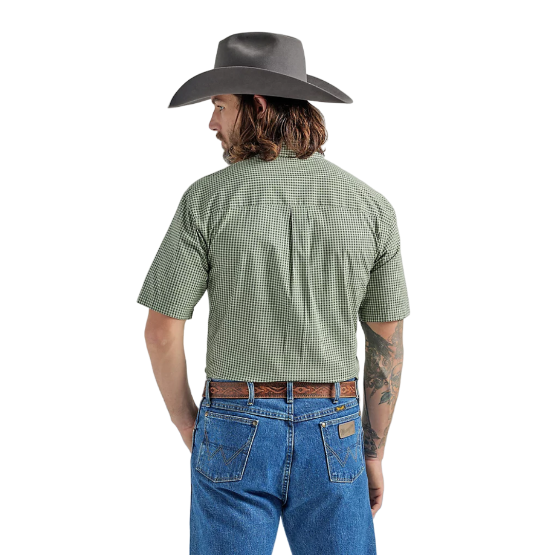 Wrangler Men's Short Sleeve Two Olive Green Shirt - Big