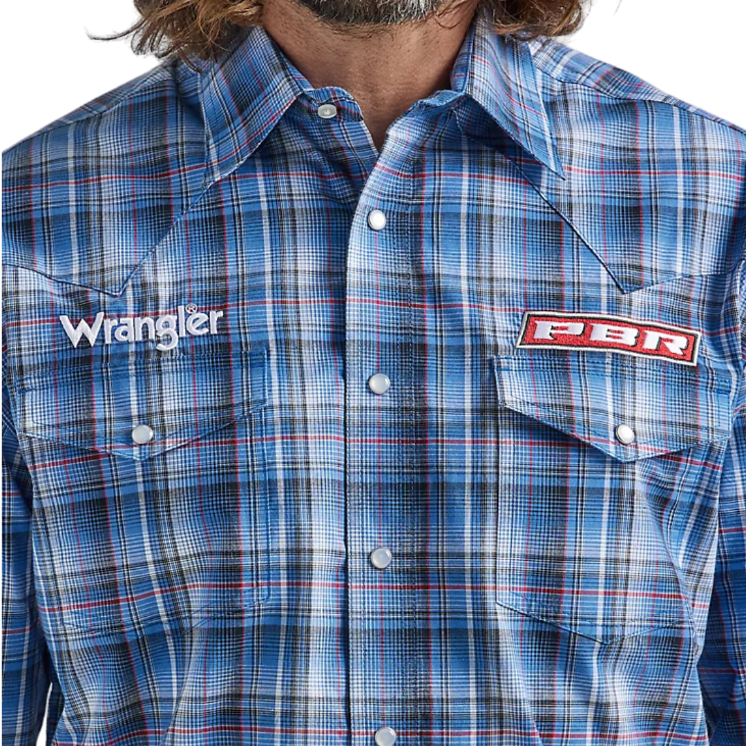 Wrangler Men's PBR Logo Navy Blue Shirt
