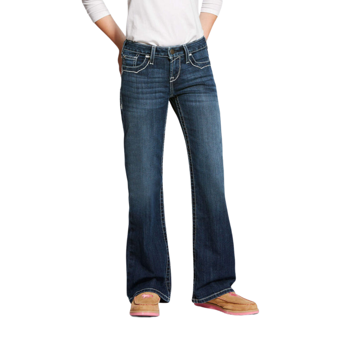 Ariat Youth Girl's Entwined Boot Cut Blue Jeans
