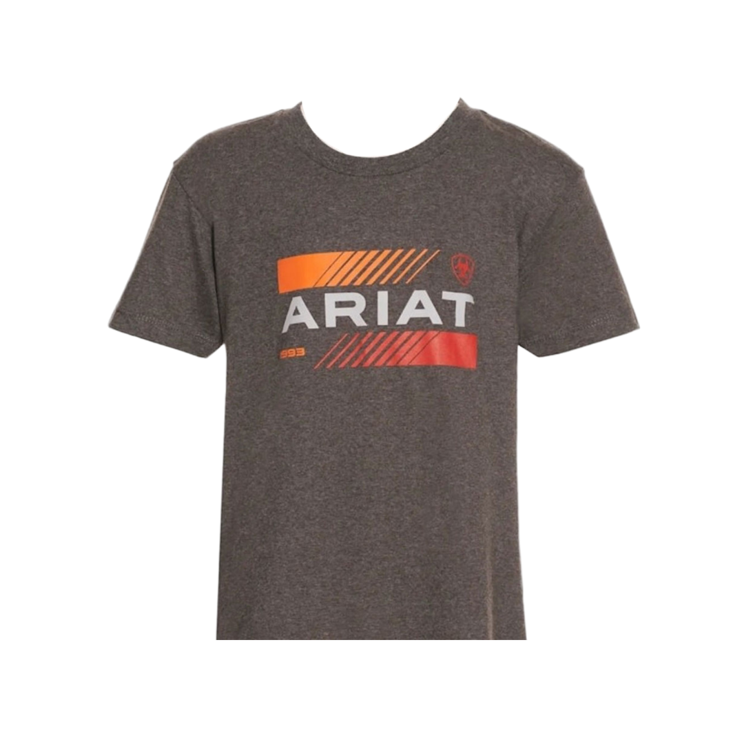 Ariat Youth Unisex Octane Stack Short Sleeve Grey Tee Shirt