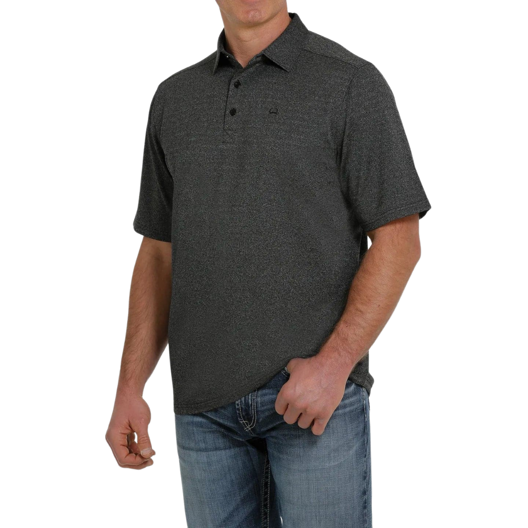 Cinch Men's Black Athletic Polo T-Shirt