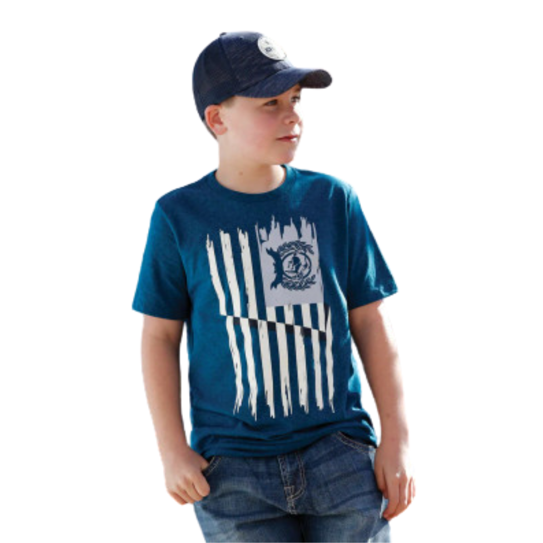 Cinch Youth Boy's Heather Teal Tee Shirt